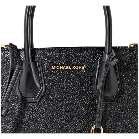 Michael Kors Mercer Medium Pebbled Leather Crossbody Bag- Black 30F8GM9M2T-001