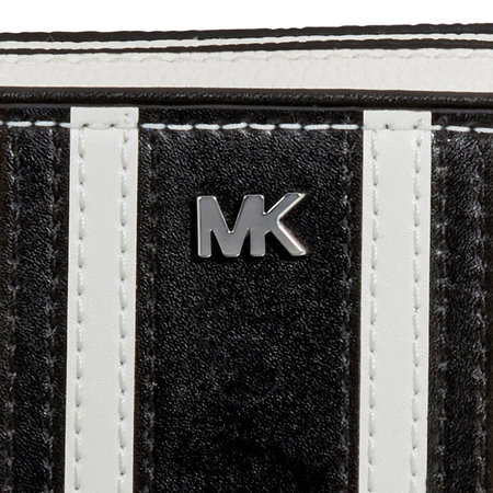 Michael Kors Small Tri-Color Leather Camera Bag- Optic White/Black 32H8SF5M0L-089