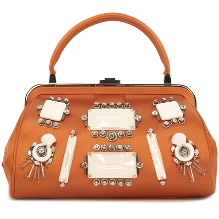 Prada Open Box -  Satin Jeweled Handbag B2364QF0049