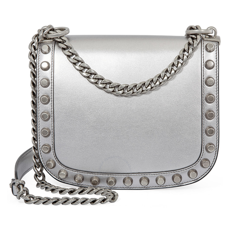 Prada Pionnière Medium Leather Crossbody - Silver-tone 1BD039 UBC2AIX/D F0135