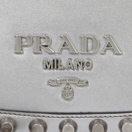 Prada Pionnière Medium Leather Crossbody - Silver-tone 1BD039 UBC2AIX/D F0135