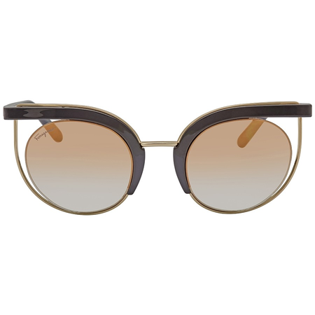 Ferragamo Brown Gradient Cat Eye Ladies Sunglasses SF909S 001 51