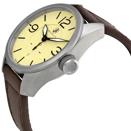 Brooklyn Watch Co. Lafayette Tan Dial Brown Leather Swiss Quartz Men's Watch CLA-G