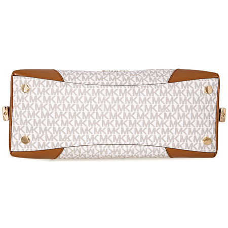 Michael Kors Crosby Large Signature Logo Print Shoulder Bag - Vanilla / Acorn 30H8GCBL3B-149