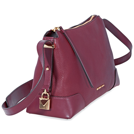 Michael Kors Crosby Medium Pebbled Leather Messenger Bag- Oxblood 30H8GCBM2L-610