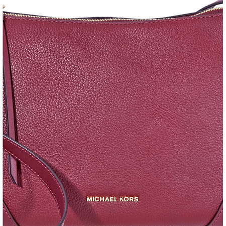 Michael Kors Crosby Medium Pebbled Leather Messenger Bag- Oxblood 30H8GCBM2L-610