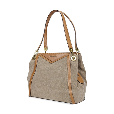 Michael Kors Raven Large Canvas Shoulder Tote- Natural 30H8BRXE7C-270