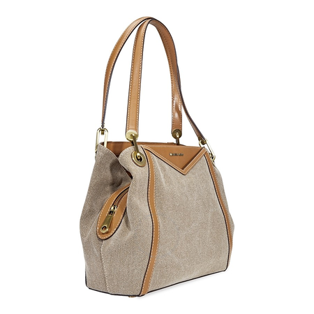 Michael Kors Raven Large Canvas Shoulder Tote- Natural 30H8BRXE7C-270