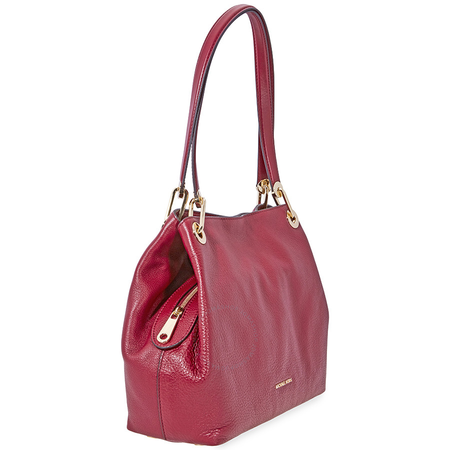 Michael Kors Raven Large Leather Shoulder Bag - Maroon 30H6GRXE3L-550