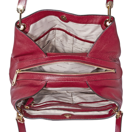 Michael Kors Raven Large Leather Shoulder Bag - Maroon 30H6GRXE3L-550
