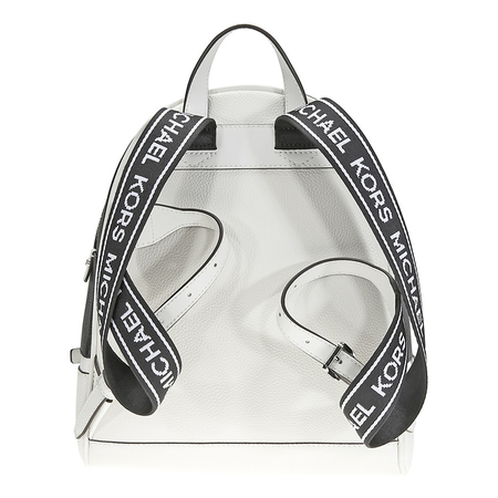 Michael Kors Rhea Medium Pebbled Leather Backpack - Optic White / Black 30H8SEZB6T-089