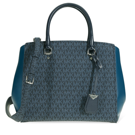 Michael Kors Benning Signature Logo Print Tote Bag - Blue 30F8SN4S3B-489