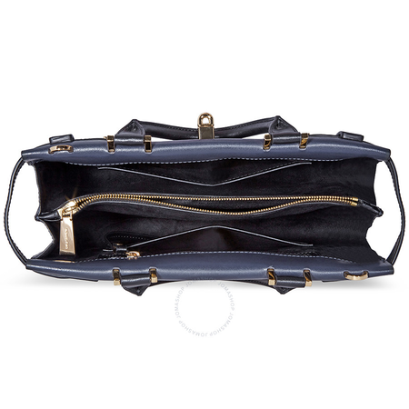 Michael Kors Tatiana Medium Leather Satchel- Navy/ Black 30F8GT0S2T-429