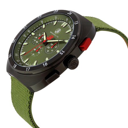Brooklyn Watch Co. Brooklyn Floyd Green Dial Green Canvas Men's Multifunction Watch 305-M41194