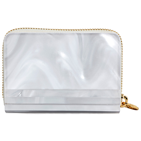 Michael Kors Barbara Marble Resin Coin Purse - Optic White 32H8GB8Z1P-085