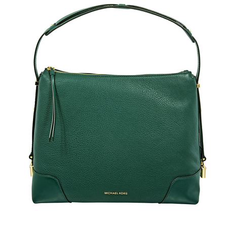 Michael Kors Crosby Large Pebbled Leather Shoulder Bag - Racing Green 30H8GCBL3L-305