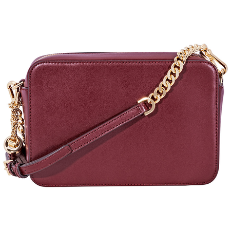 Michael Kors Ginny Medium Studded Leather Crossbody- Oxblood 32F8GF5M2U-610