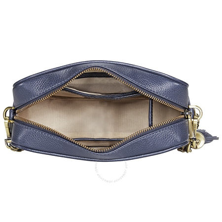 Michael Kors Ginny Medium Woven Leather Crossbody- ADMIRAL/OPWT 32H8BF5M2U-423