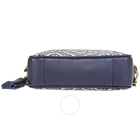 Michael Kors Ginny Medium Woven Leather Crossbody- ADMIRAL/OPWT 32H8BF5M2U-423