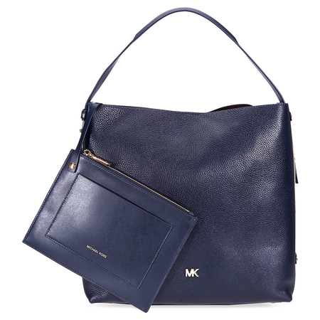 Michael Kors Griffin Large Pebbled Leather Shoulder Bag- Admiral 30T8GN7H7L-414