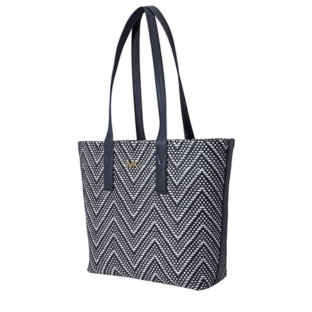 Michael Kors Junie Chevron Medium Tote-Admiral/ Optic White 30H8BX5T2U-423