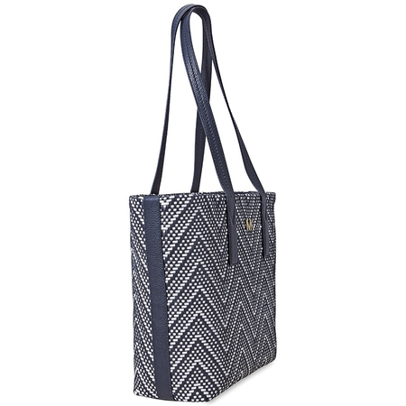 Michael Kors Junie Chevron Medium Tote-Admiral/ Optic White 30H8BX5T2U-423