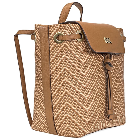Michael Kors Junie Medium Woven Leather Backpack - Acorn/Butternut 30H8BX5B2U-211