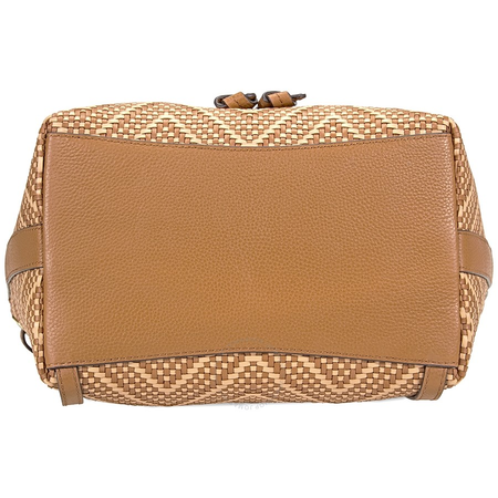 Michael Kors Junie Medium Woven Leather Backpack - Acorn/Butternut 30H8BX5B2U-211
