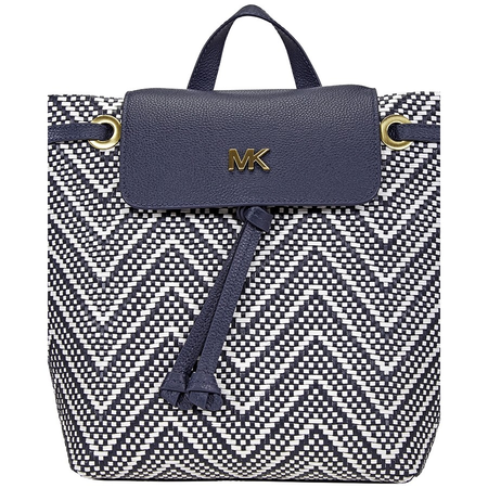 Michael Kors Junie Medium Woven Leather Backpack - ADMIRAL/OPWT 30H8BX5B2U-423