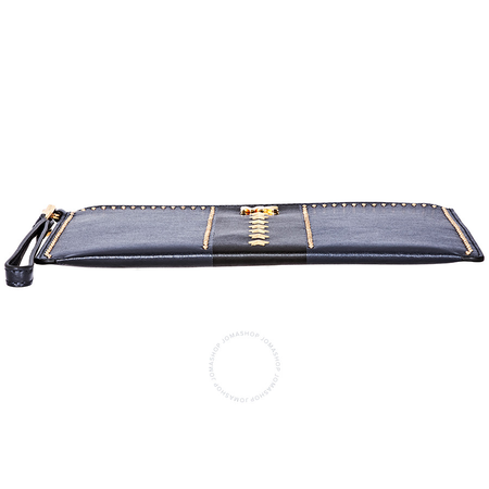 Michael Kors Medium Leather Zip Pouch- Navy/ Black 32F8GF9P6Y-429