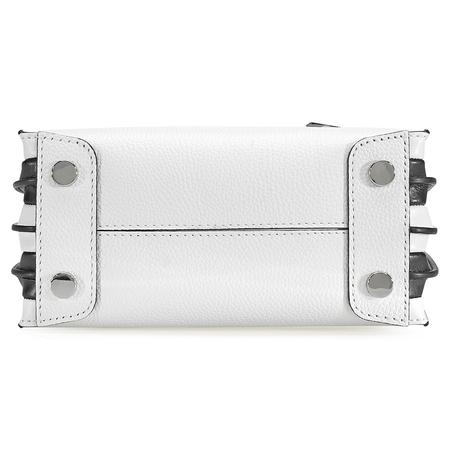 Michael Kors Mercer Pebbled Leather Messenger Bag - White / Black 30H8SM9M3T-089