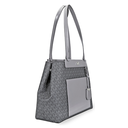 Michael Kors Meredith Medium Logo and Leather Tote- Black Combo 30F8SKWT8B-987