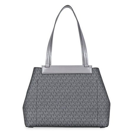 Michael Kors Meredith Medium Logo and Leather Tote- Black Combo 30F8SKWT8B-987