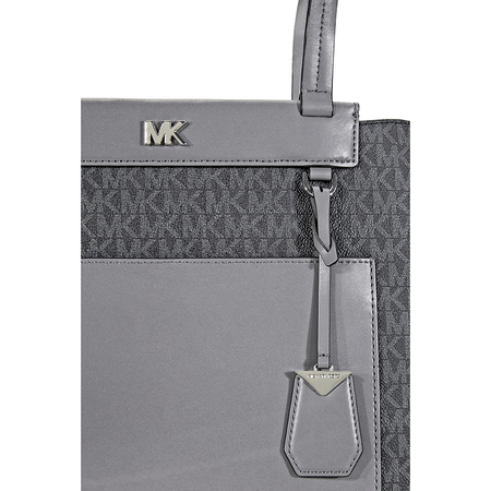 Michael Kors Meredith Medium Logo and Leather Tote- Black Combo 30F8SKWT8B-987