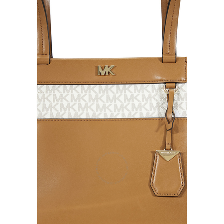 Michael Kors Meredith Signature Logo Print Tote - Vanilla/Acorn 30F8GKWT8B-149