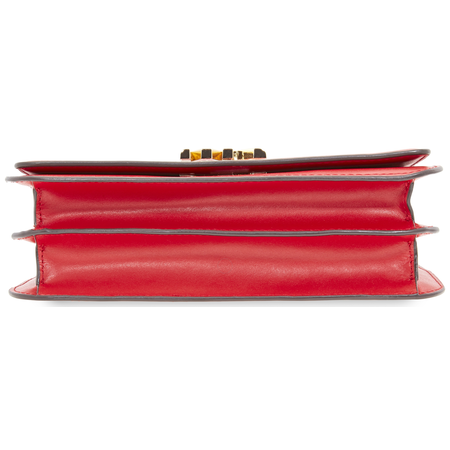 Michael Kors Mott Leather Crossbody Bag in Bright Red 30T7GOXL7L-204