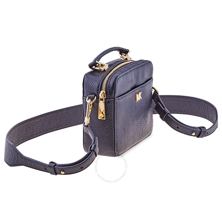 Michael Kors Mott Mini Pebbled Leather Crossbody Bag- Dark Blue 32T8GF5C0L-414
