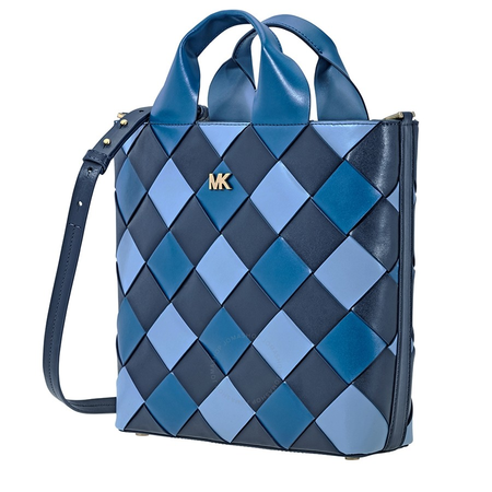 Michael Kors Mott Woven Leather Market Tote- Admiral Multi 30H8BOXT6T-443