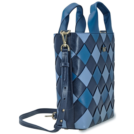 Michael Kors Mott Woven Leather Market Tote- Admiral Multi 30H8BOXT6T-443