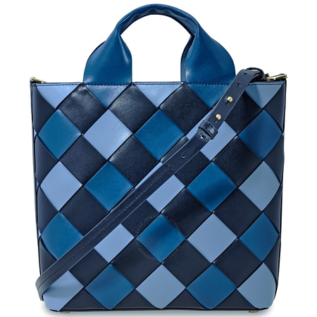 Michael Kors Mott Woven Leather Market Tote- Admiral Multi 30H8BOXT6T-443