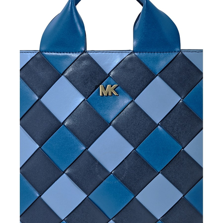 Michael Kors Mott Woven Leather Market Tote- Admiral Multi 30H8BOXT6T-443