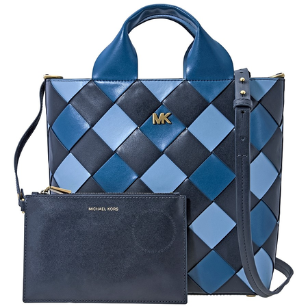 Michael Kors Mott Woven Leather Market Tote- Admiral Multi 30H8BOXT6T-443