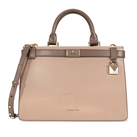 Michael Kors Tatiana Medium Leather Satchel- Turffle/ Mushroom 30F8TT0S2T-128