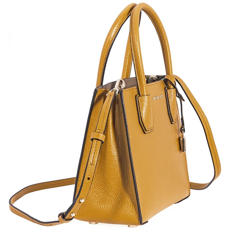 Michael Kors Open Box -  Mercer Pebbled Leather Crossbody Bag- Marigold 30F6GM9M2L-706
