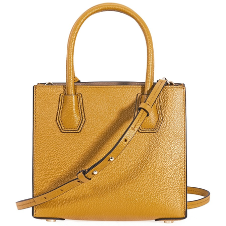 Michael Kors Open Box -  Mercer Pebbled Leather Crossbody Bag- Marigold 30F6GM9M2L-706