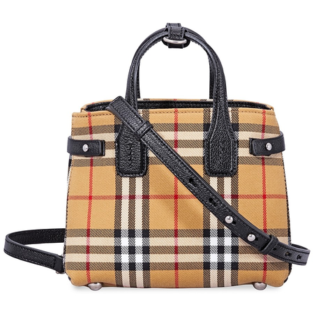Burberry Baby Banner Vintage Check Crossbody Bag- Black 4079964