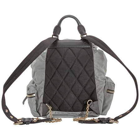 Burberry Ladies Medium Nylon Rucksack- Lead Grey 4036352