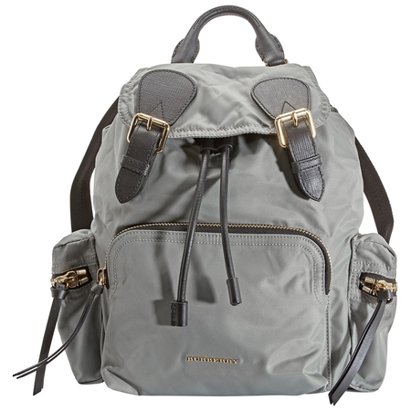 Burberry Ladies Medium Nylon Rucksack- Lead Grey 4036352