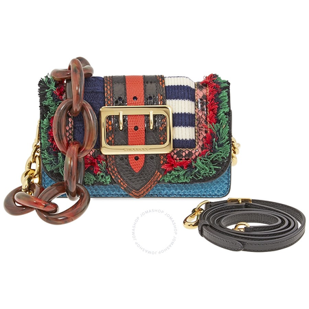 Burberry Ladies Shoulder Bag Buckle Soft Grain Dusty Blue S Buckl Shld Wsnk Ptwk Ex 4066762