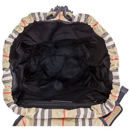 Burberry Logo Print Icon Stripe Nylon Backpack in Archive Beige 8014751